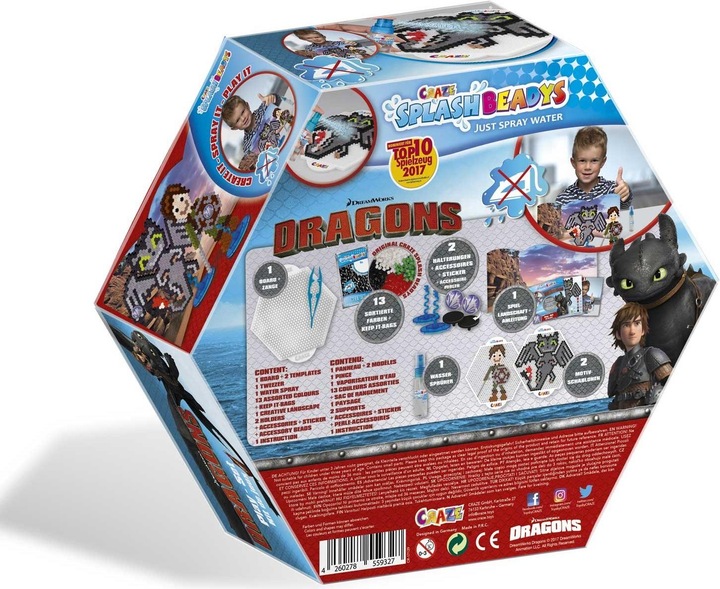 Actual product image Craze Splash Beadys Dragons play set