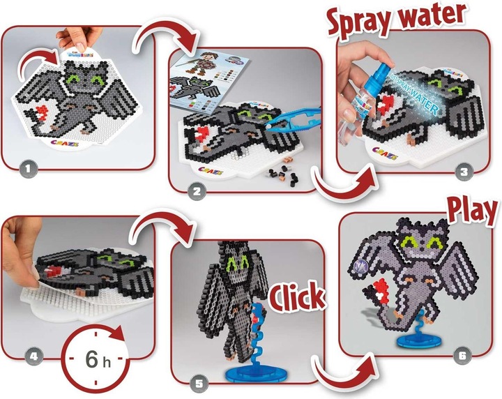 Actual product image Craze Splash Beadys Dragons play set