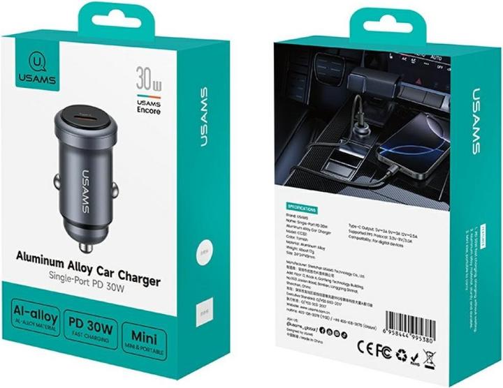 Image du produit Usams CC321 car charger Aluminum 30W PD USB-C tarnish