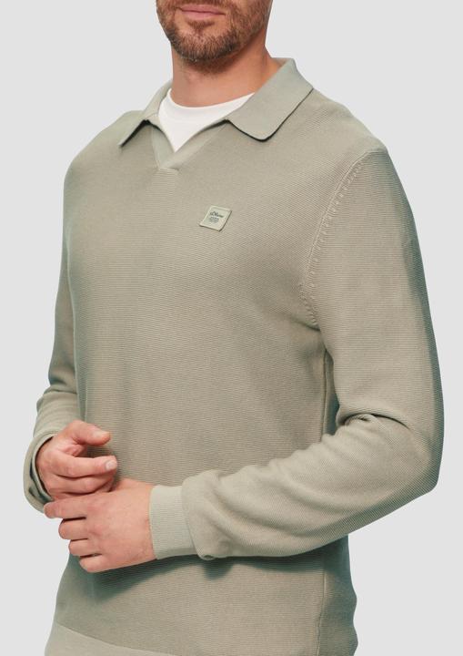 Produktbild S.Oliver Strickpullover Strickpullover mit Polokragen und Garment Dye (S)