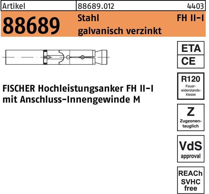 Actual product image Fischer Innengewindeanker FH II 15/M12 I (Expansion anchor, 20 pcs.)
