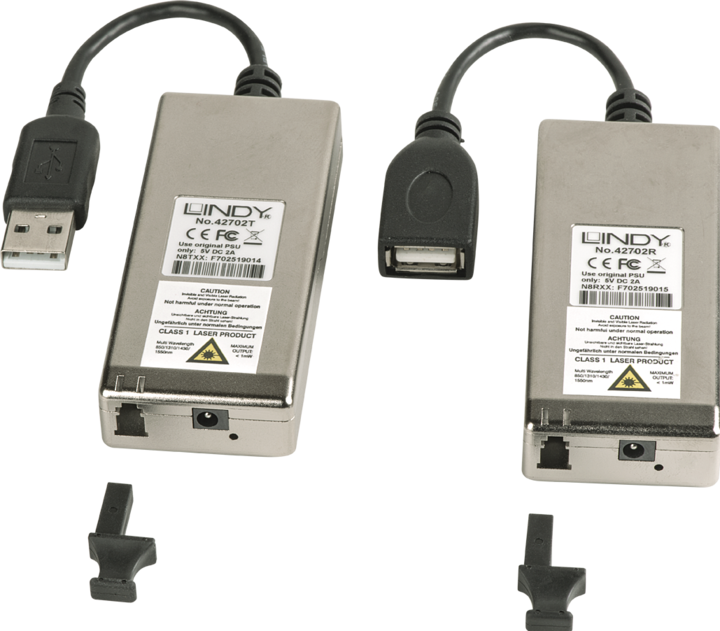 Produktbild Lindy USB 2.0 MM LWL/Fibre Optic Extender 200m Multi Mode Fibre