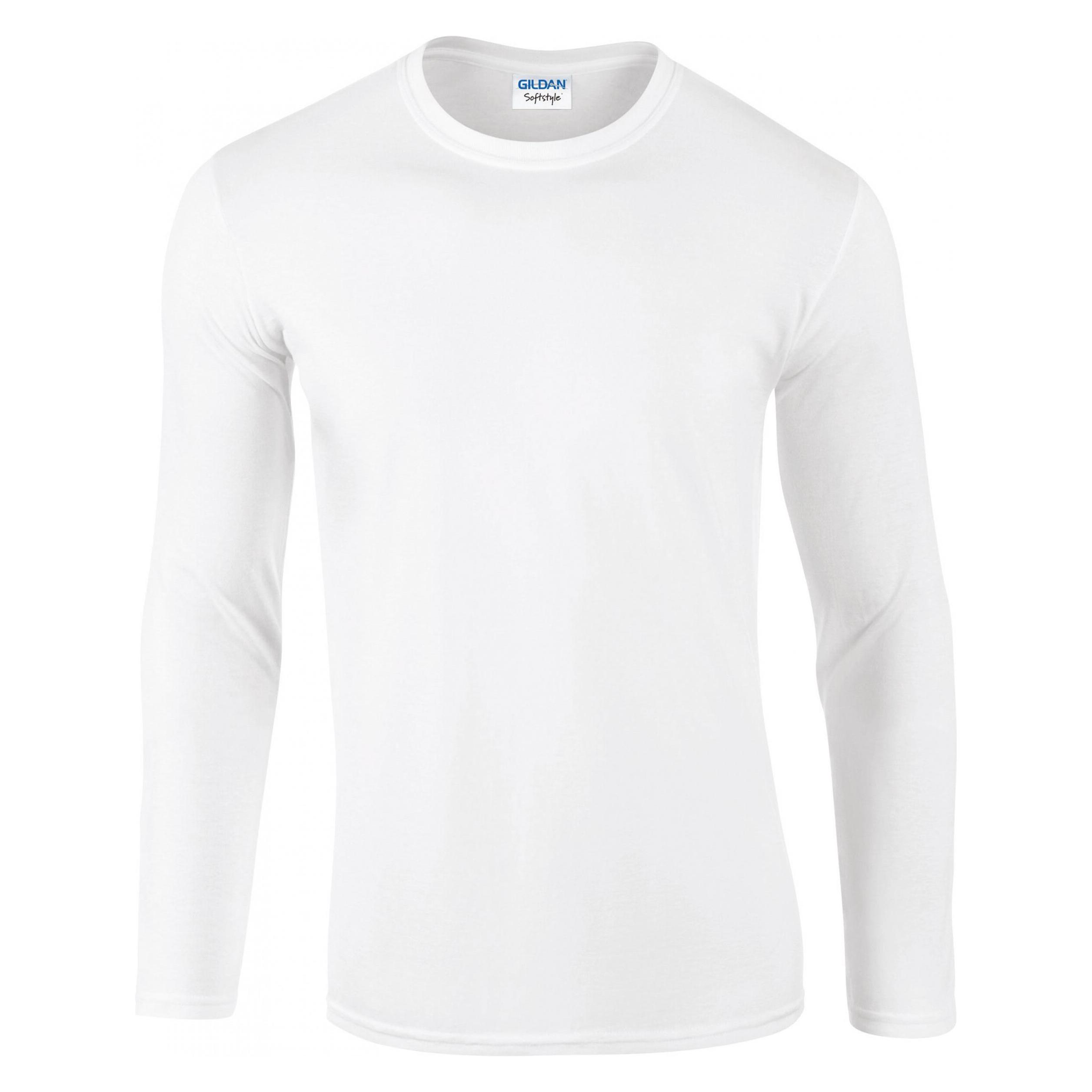 Gildan, Herren, Shirts, Softstyle, Weiss, (S)
