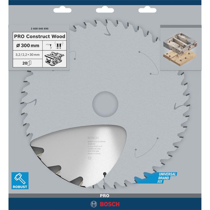 Produktbild Bosch Professional Zubehör PRO Construct Wood Kreissägeblatt, 300 x 3,2 x 30 mm