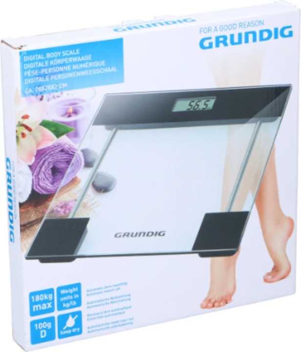 Image du produit Grundig Pèse-personne - Pèse-personne électronique, verre, jusqu'à 180 kg (180 kg)