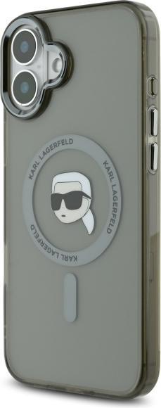 Immagine prodotto Karl Lagerfeld KLHMP16SHLSKIK Custodia rigida per iPhone 16 da 6,1" in metallo Karl Head MagSafe (Apple iPhone 16)