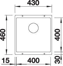Actual product image Blanco Subline 400-U (Undermount sink, 43 cm, 46 cm)
