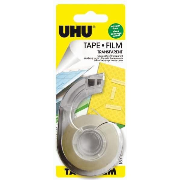 UHU, Distributore nastro adesivo, Distributore di nastro adesivo Film a nastro 15mmx33m trasparente riempito