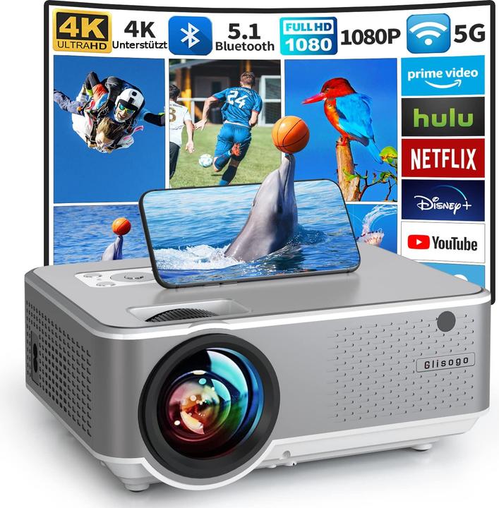 Actual product image Giaomar Native 1080P 5G WiFi Video Projector 4K