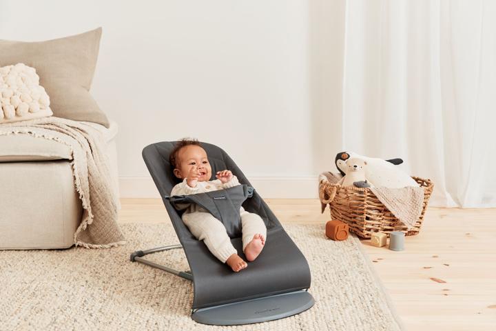 Actual product image BabyBjörn Bliss Woven Bundle - Baby Bouncer + Toy, Anthracite/Googly Eyes