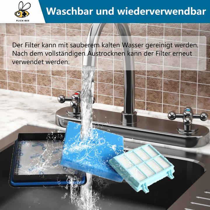 Actual product image Flickbee Filter set 3 in 1 for Philips PowerPro Compact like FC8010/02