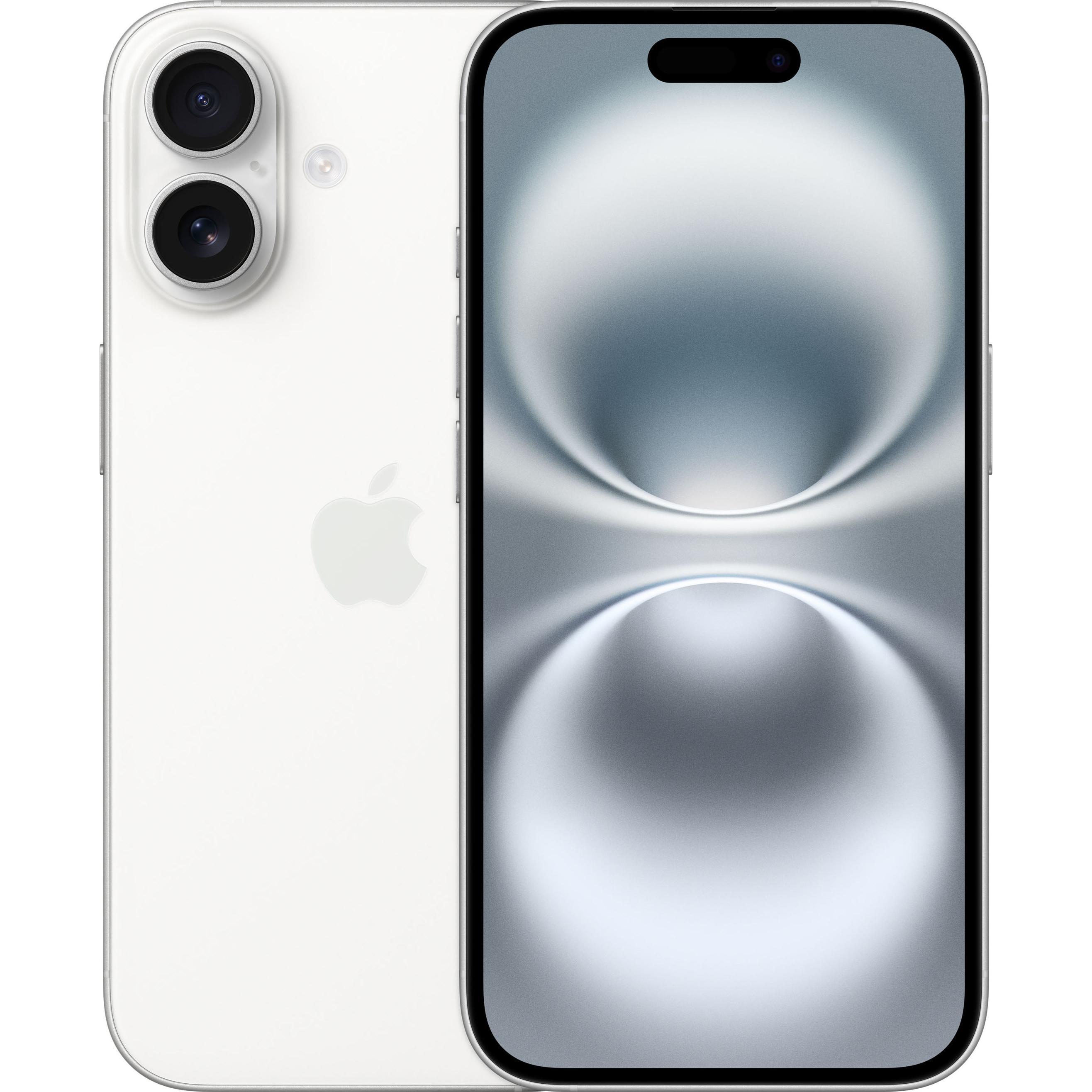 Apple iPhone 16 (512 GB, White, 6.10", SIM + eSIM, 48 Mpx, 5G), Smartphone, Weiss
