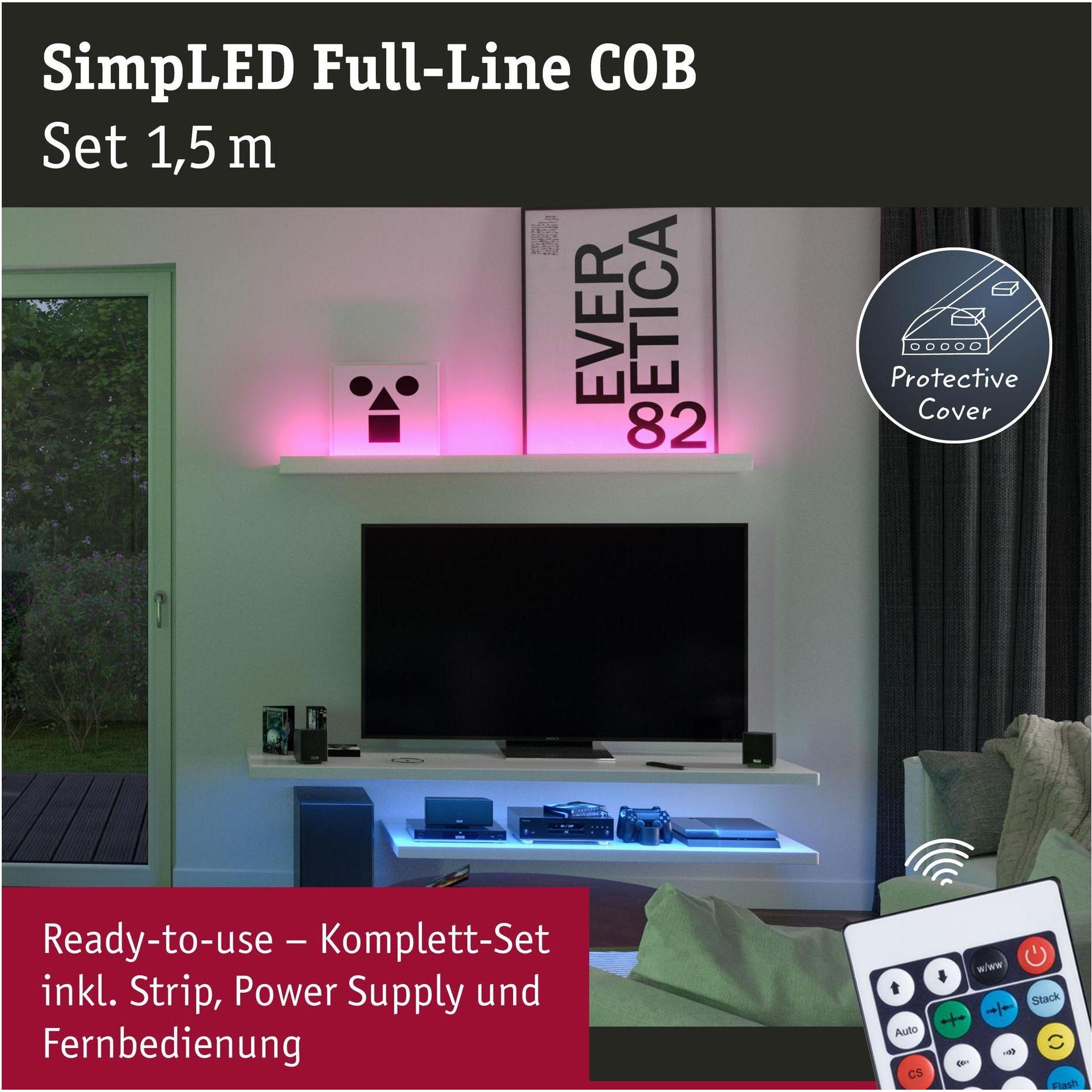 Thumbnail - Paulmann, LED Streifen, SimpLED COB Stripe Set (RGB, 150 cm, Indoor)