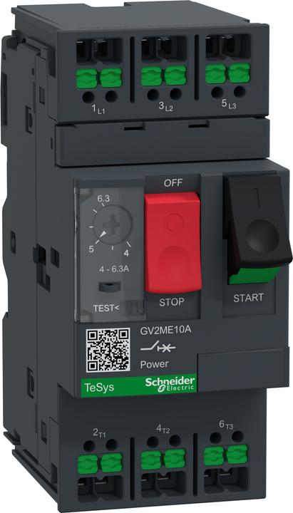 Actual product image Schneider Motorschutzschalter GV2ME10A 3p 4-6,3A Tasterbetätigung SnapIN