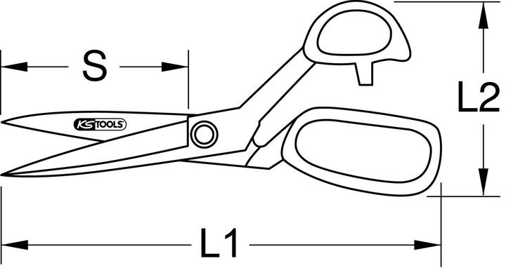 Actual product image KS Tools BERYLLIUMplus Scissors 220 mm (22 cm)