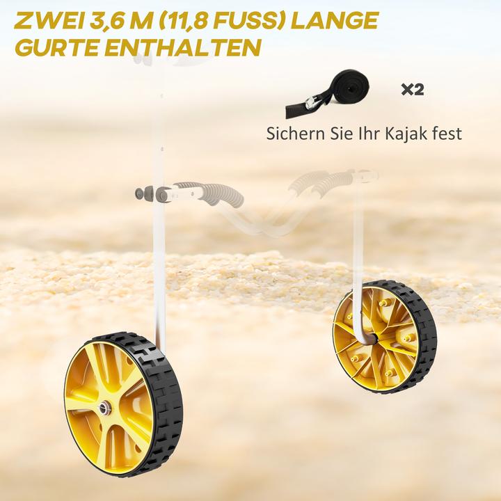 Immagine prodotto SportNow Carrello per kayak in alluminio, plastica gialla