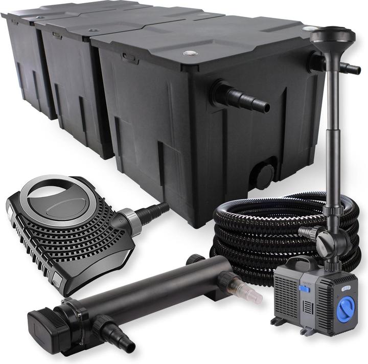 Actual product image SunSun 3-chamber Filter Set 90000l 24W UVC Pond Clarifier NEO8000 70W Pump Hose Fountain