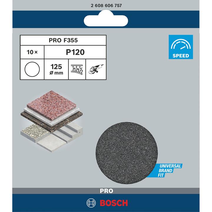 Produktbild Bosch Professional Zubehör PRO F355 Schleifblatt, 125 mm, G120 (120)