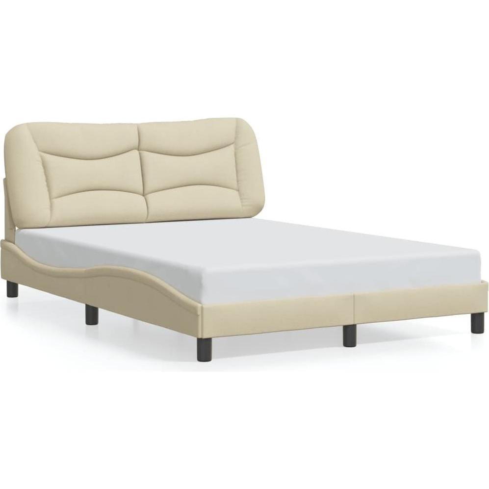 VidaXL, Bett, Bettgestell mit Kopfteil Stoff (120 x 200 cm)