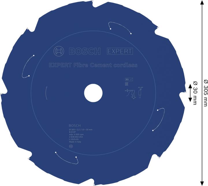 Image du produit Bosch Professional Zubehör Bosch 2608902204 EXPERT cirkelzaagblad - 305 x 30 x 8T - vezelcementplaten