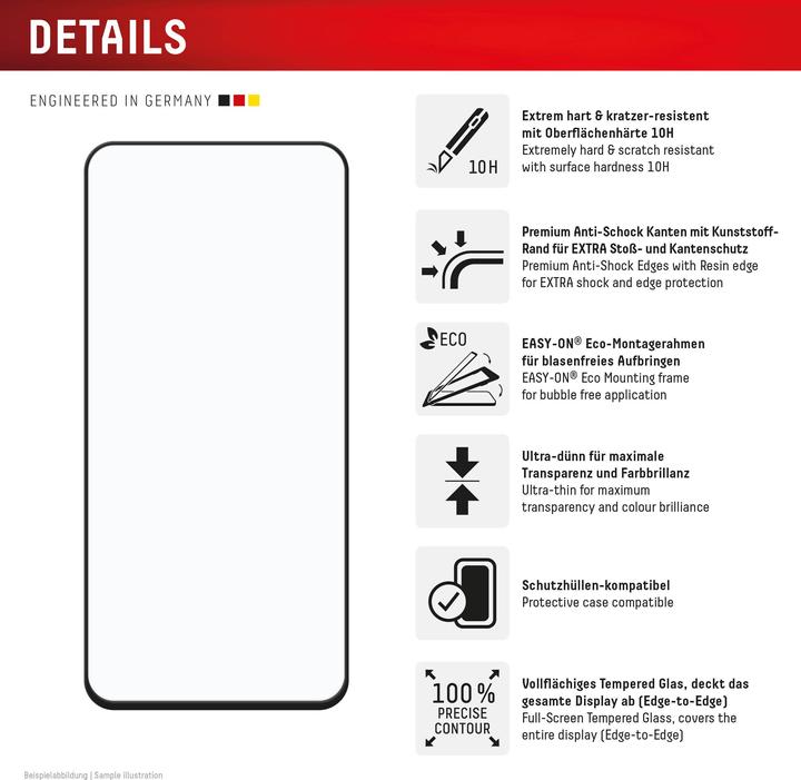 Produktbild Displex Premium Glass, Full Cover Panzerglas (1 Stück, Samsung Galaxy S24 FE)