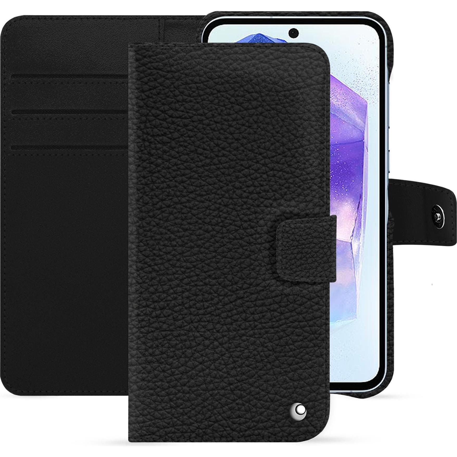 Noreve Lederschutzhülle Samsung Galaxy A55 (Samsung Galaxy A55), Smartphone Hülle, Schwarz