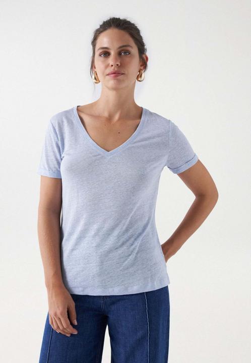 Image du produit Salsa Jeans T-shirts Linen V-Neck T-shirt (L)