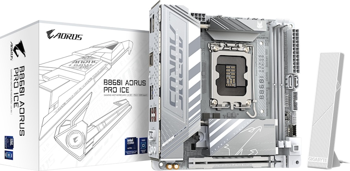 Image du produit Gigabyte B860I AORUS PRO ICE (LGA 1851, Intel B860, Mini-ITX)