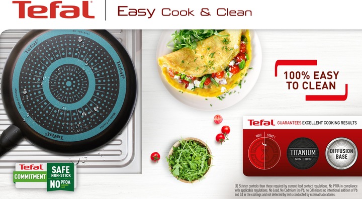 Actual product image Tefal Easy Cook & Clean wok pan 28 cm (28 cm, Wok, Aluminium)