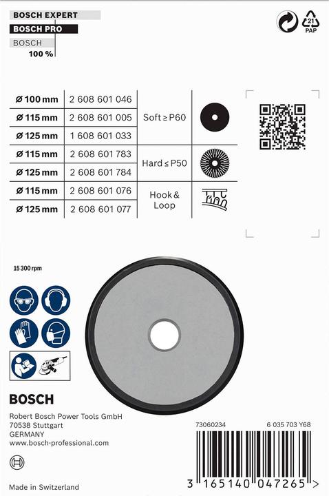 Actual product image Bosch Professional Zubehör PRO Backing Pad soft, 125 mm, M10, soft (P60)