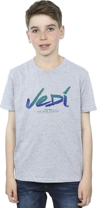 Actual product image Star Wars Boys Obi-Wan Kenobi Jedi Painted Font T-Shirt (116)