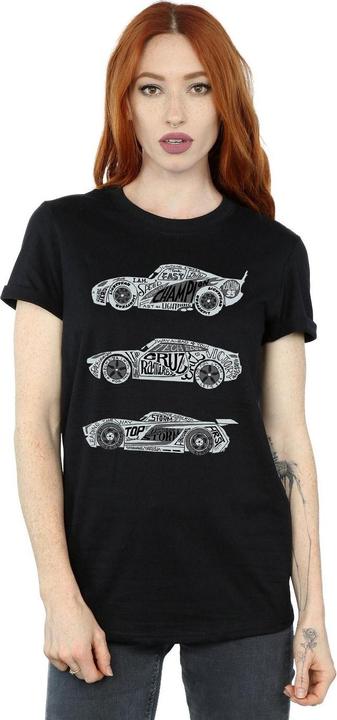 Immagine prodotto Disney Cars Text Racers Maglietta Ampia Donna (S)