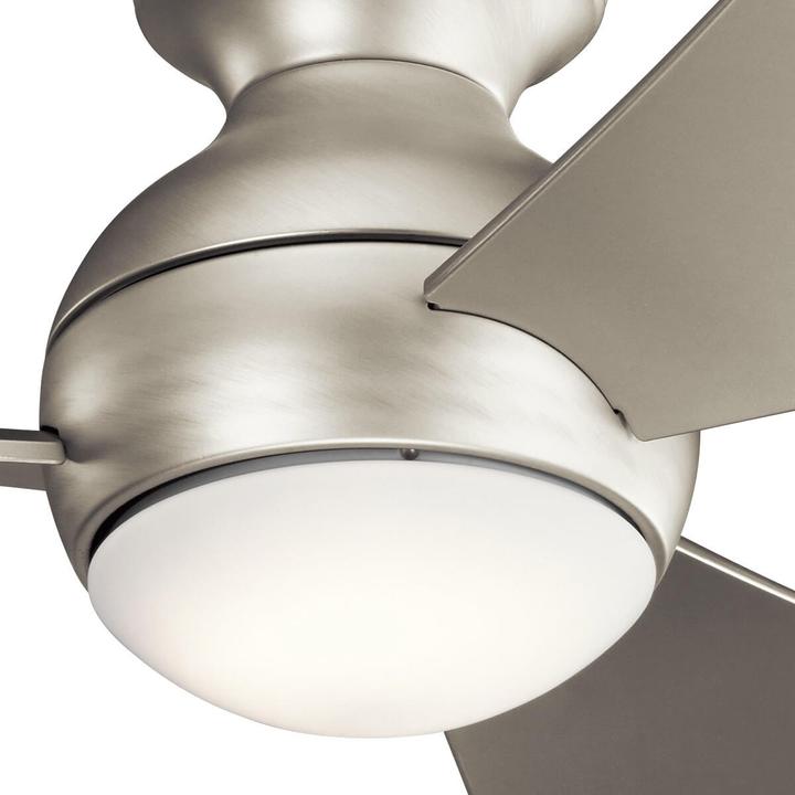 Actual product image Elstead Lighting Sola silent ceiling fan with LED light Ø86cm + remote control silver