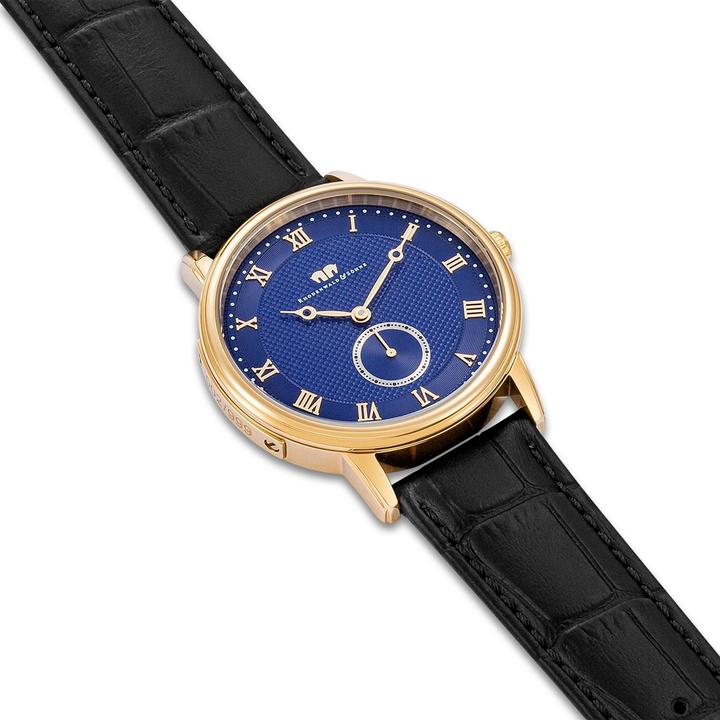 Produktbild Herren Quarzuhr Moonlight Echtleder schwarz - 26513 (Analoguhr, 40 mm)