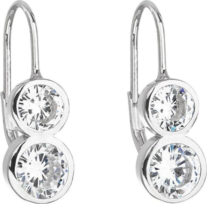 Image du produit Evolution Group Boucles d'oreilles en argent avec zircons clairs 11170.1 (L)