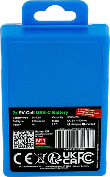 Produktbild Patona Premium Series (2 Stk., 9V Block, 400 mAh)