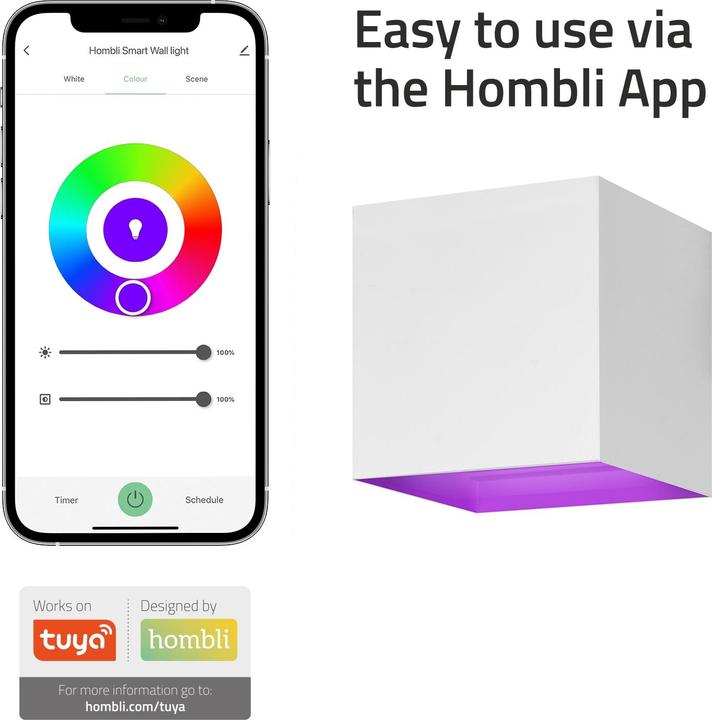 Actual product image Hombli Smart Outdoor Wall Light V2, White (600 lm, IP54)
