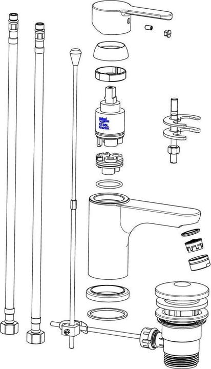 Image du produit Eisl Robinet salle de bain DIZIANI Robinet de lavabo blanc chromé Mitigeur NI075DINWCR