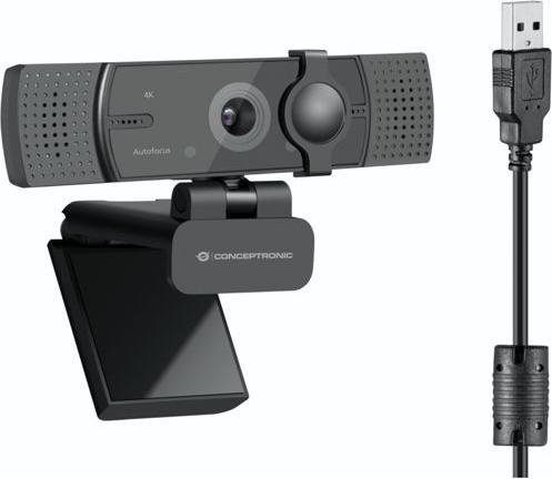 Actual product image Conceptronic AMDIS -UltraHD autofocus webcam with dual microphone (8.60 Mpx)