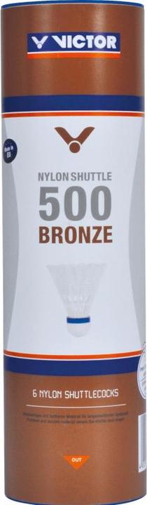Actual product image Victor tube of 6 badminton shuttlecocks nylon 500