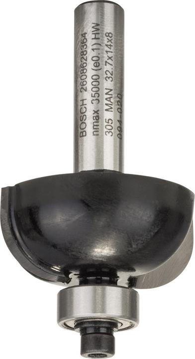 Produktbild Bosch Professional Zubehör Hohlkehlenfräser, 8 mm, R1 10 mm, D 32,7 mm, L 14 mm, G 55 mm