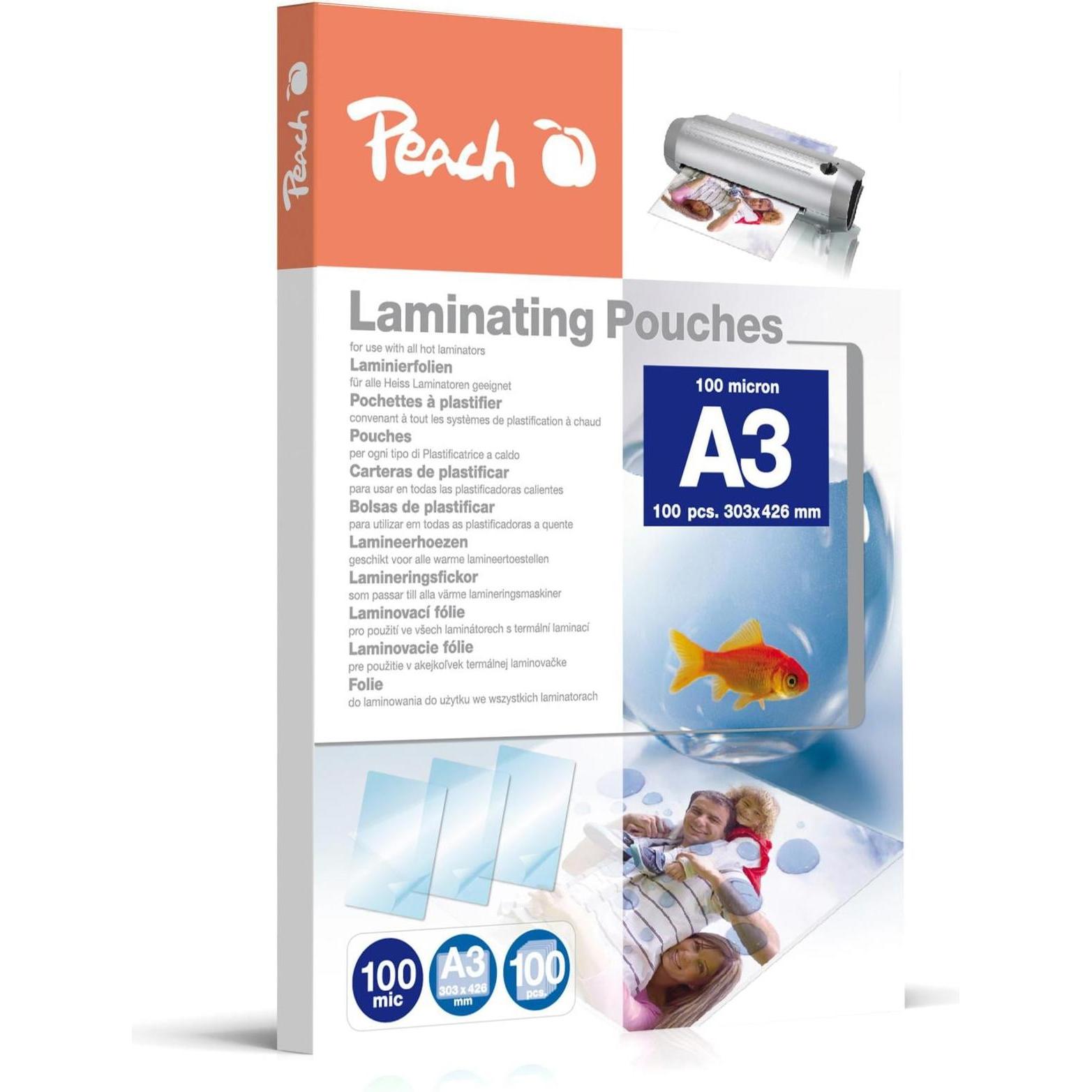 Peach, Laminierfolie, Laminierfolie A3 (A3, 100 Stück, 100 µm)