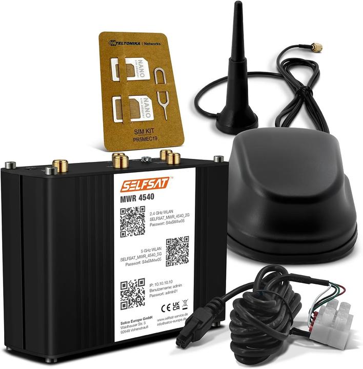 Produktbild Selfsat MWR 4540 4G Cat 6 WLAN Router up to 300 Mbps incl 5G Antenna Black