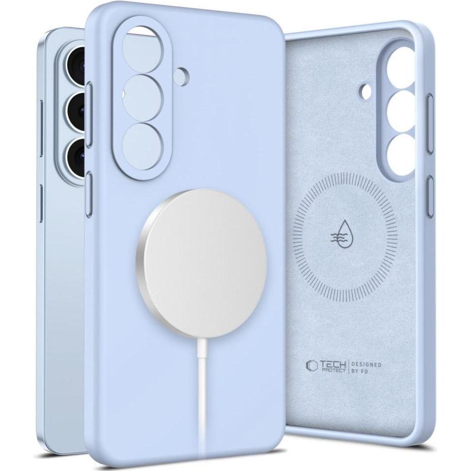 Tech-Protect Silikon Magsafe Galaxy S26 Himmelblau (Samsung Galaxy S26), Cover smartphone, Blu