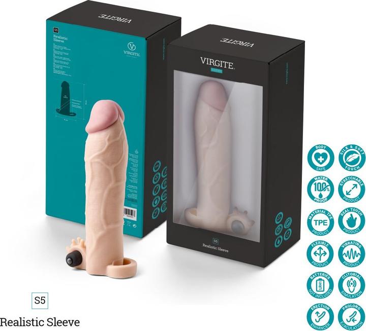 Produktbild Virgite Realistic Sleeve 19cm mit Vibration