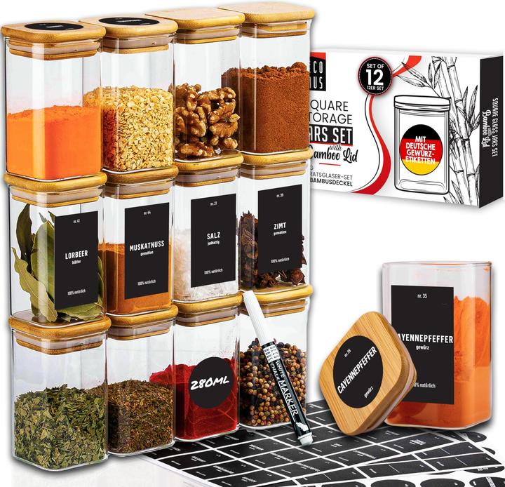 Produktbild Deco haus Vorratsgläser-Set mit Deckel (0.28 l)