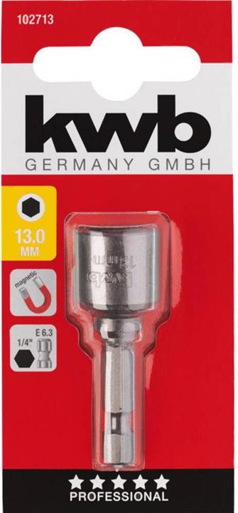 Actual product image kwb Socket wrench 13Mm, Magnet, E6.3 (13 mm)