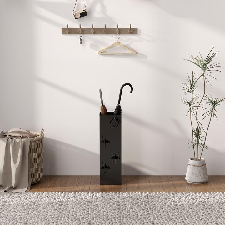 Image du produit Homcom Schirmhalter Stahl Schwarz (15,5 x 15,5 x 49 cm)