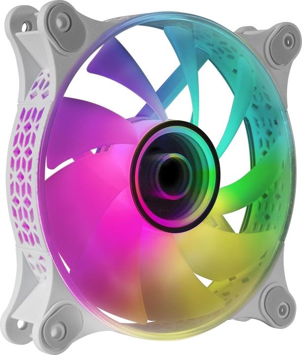 Mars Gaming Ventilateur Boitier Mf-3d RGB - 12cm (Blanc) (120 mm, 1 x)