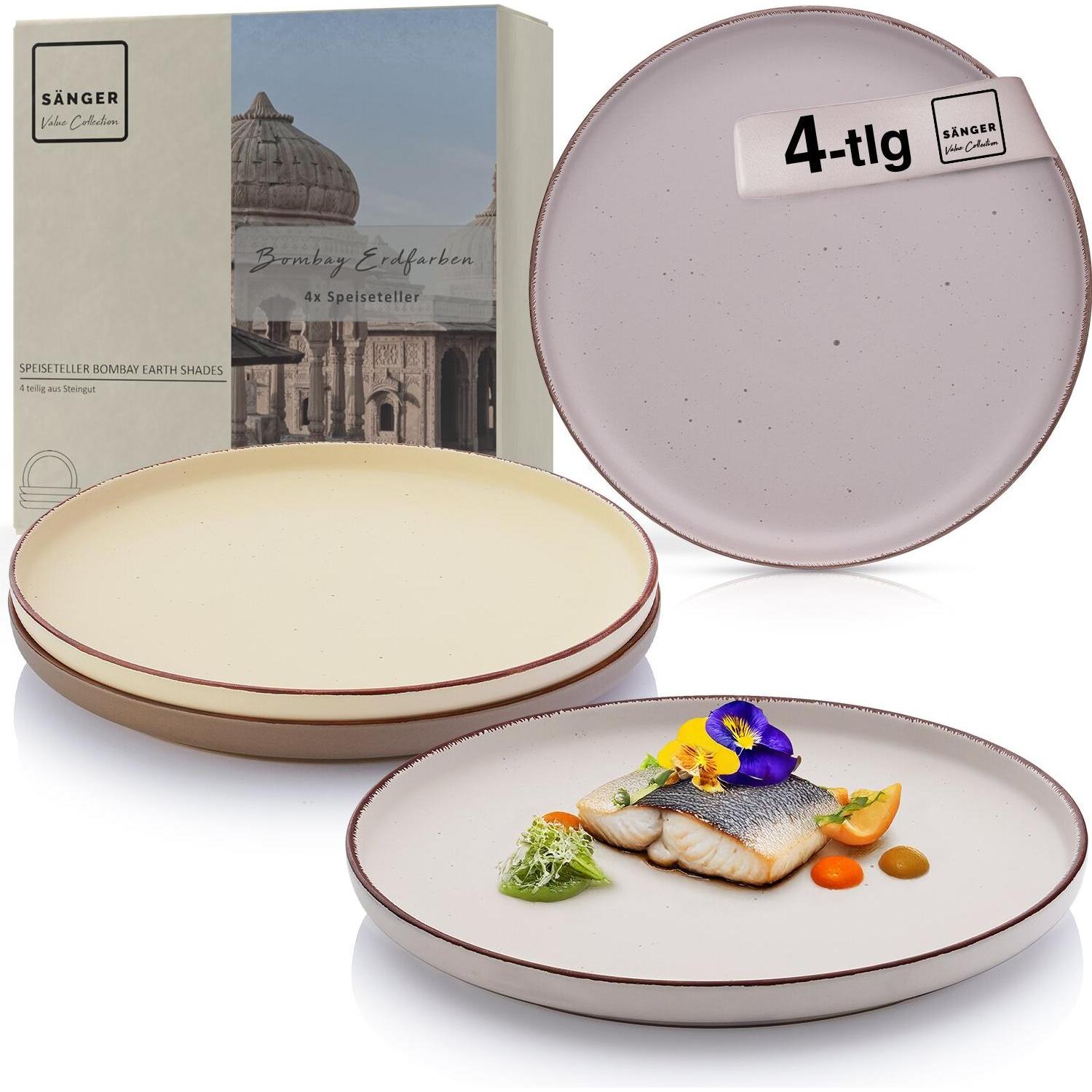Sänger Speiseteller Set Bombay Erdfarben, Teller, Braun
